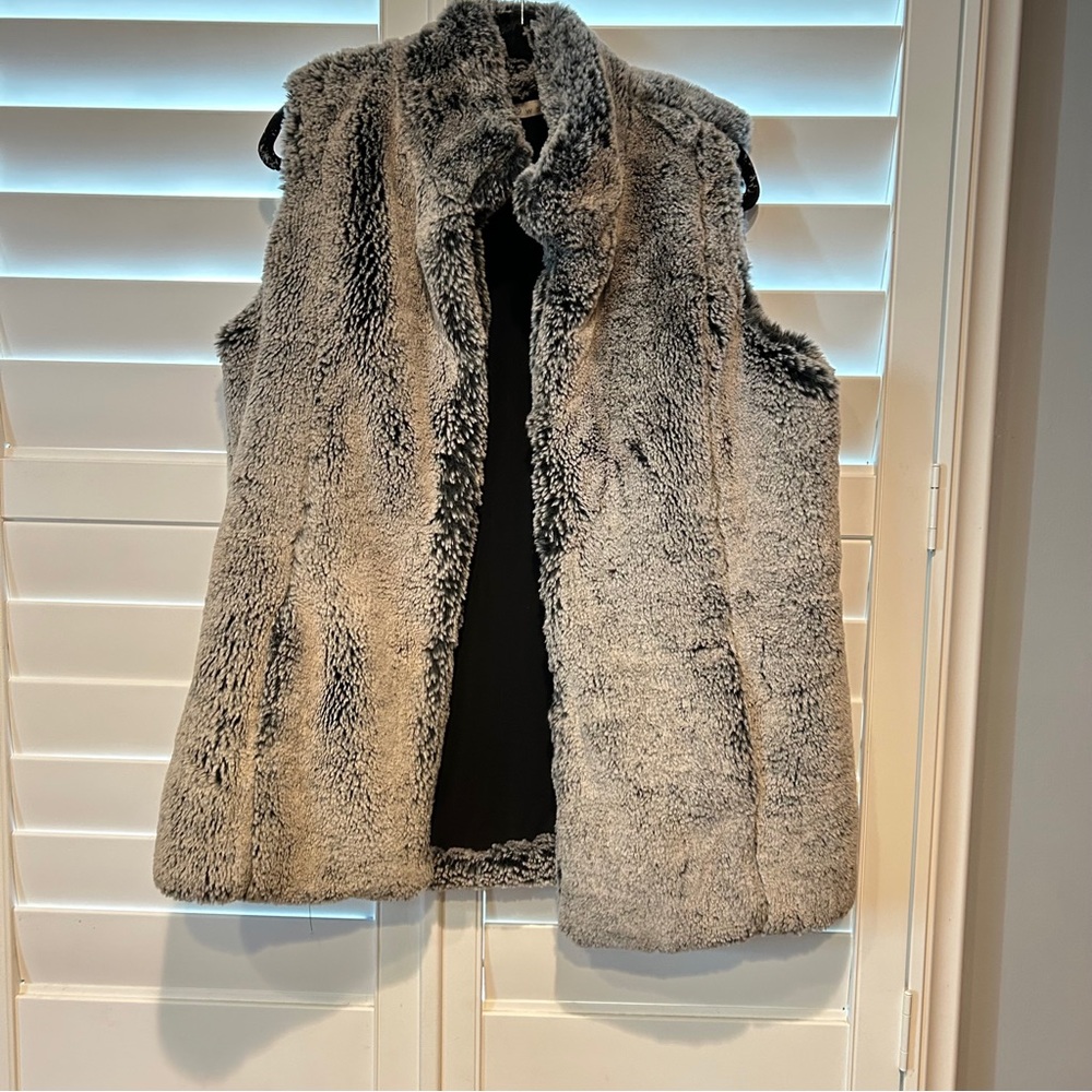 209 Wst Faux Fur Vest Grey Mink Size Large